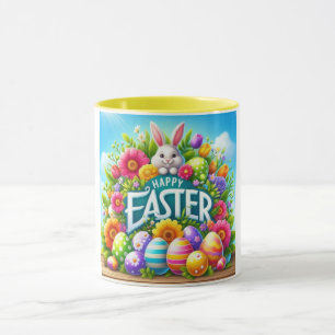 Mug Mignonne lapin de printemps/Pâques avec oeuf