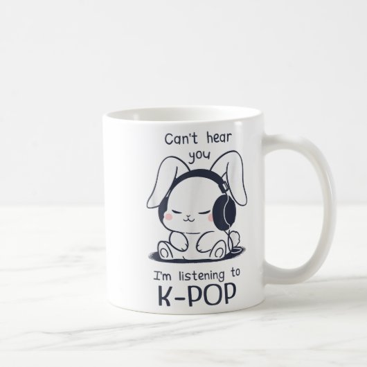 Mug Mignonne lapin lapin lapin ne peut pas vous entend (Droite)