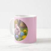 Mug Mignonne Lapin Rose Fluffé Pâques (Devant gauche)