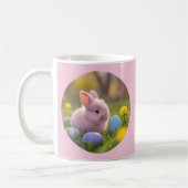 Mug Mignonne Lapin Rose Fluffé Pâques (Gauche)