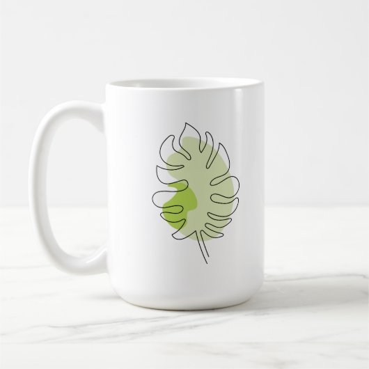 Mug Mignonne ligne art tropical isolé feuillage vert (Gauche)