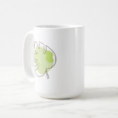Mug Mignonne ligne art tropical isolé feuillage vert (Devant gauche)