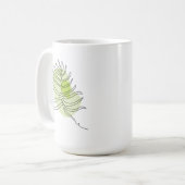 Mug Mignonne ligne art tropical isolé feuillage vert (Devant gauche)