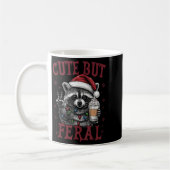 Mug Mignonne mais feral Funny Raccoon Père Noël Match (Gauche)