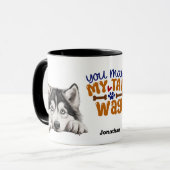 Mug Mignonne Malamute Chien de l'Alaska Vous Faites Mo (Devant gauche)