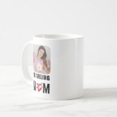 Mug Mignonne maman voyageuse, Carte du monde et avion, (Devant gauche)