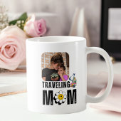 Mug Mignonne maman voyageuse, Valise d'avion, Photo pe