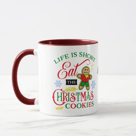 Mug Mignonne Manger les cookies de Noël (Gauche)