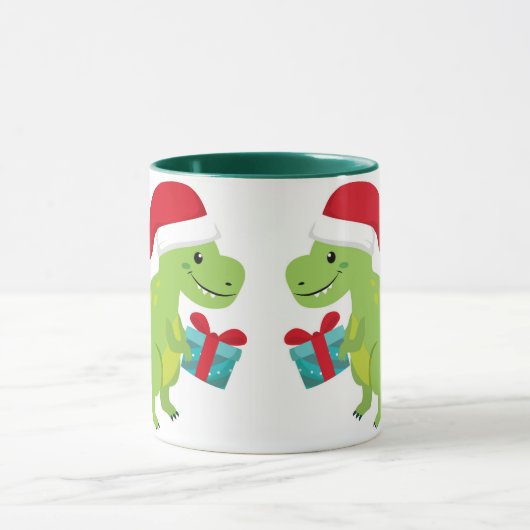 Mug Mignonne Mère T-Rex Donner son bébé Noël Cheer (Centre)