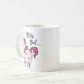 Mug mignonne miss vous licorne amour coeur valantines (Devant gauche)