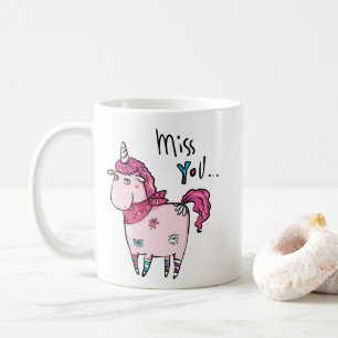Mug mignonne miss you unicorn amour coeur valantines j