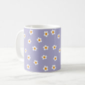 Mug Mignonne moderne Motif de marguerite violet  (Devant gauche)