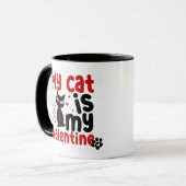 Mug Mignonne "Mon chat est ma Saint Valentin" (Devant gauche)