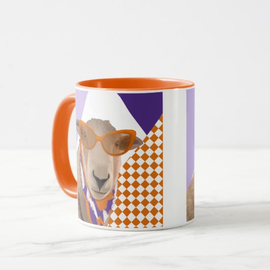Mug Mignonne Mouton Avec Lunettes (Devant gauche)