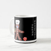 Mug Mignonne Noël 2020 Gingerbread Homme dans le visag (Devant gauche)