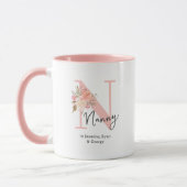Mug Mignonne nounou initiale florale (Gauche)