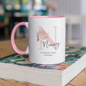 Mug Mignonne nounou initiale florale