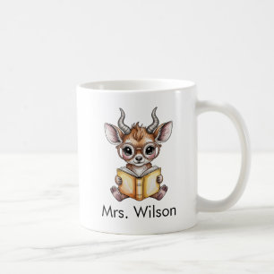 Mug Mignonne Nyala lisant un livre personnalisé