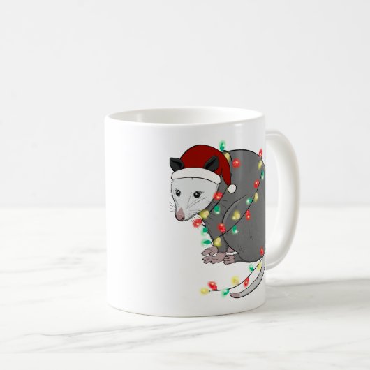 Mug Mignonne Opossum de Noël (Devant droit)