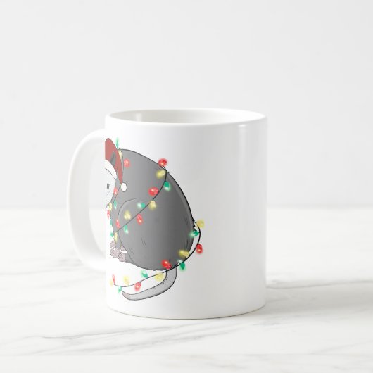 Mug Mignonne Opossum de Noël (Devant gauche)