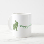 Mug Mignonne Pâques lapin vert olive avec taches blanc (Devant gauche)