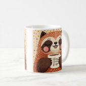 Mug Mignonne paresse de dessin avec des yeux somnolent (Devant droit)