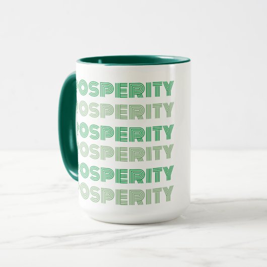 Mug Mignonne Pensée riche Pensées Prospérité Message v (Devant gauche)