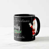 Mug Mignonne Père Noël Red Berries Noir Blanc Joyeux N (Devant droit)
