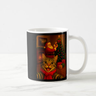 Mug Mignonne Photo De Chat Drôle Avec Santa Noël Xmas