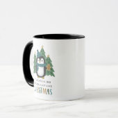 Mug Mignonne pingouin drôle de pingouin Noël (Devant gauche)