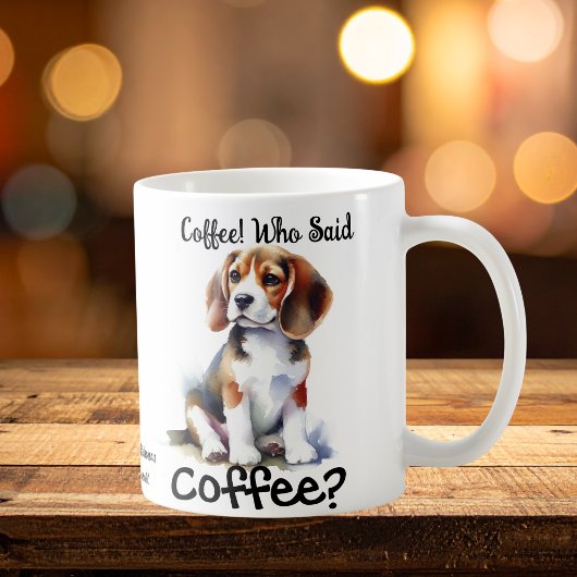 Mug Mignonne Qui A Dit Café Noirs/Browns Beagle