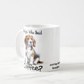 Mug Mignonne Qui A Dit Café Noirs/Browns Beagle (Devant gauche)
