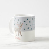 Mug Mignonne Rindeer Flammes de neige Nom du dessin No (Devant gauche)