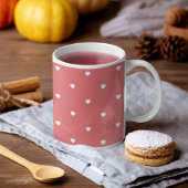 Mug Mignonne Saint Valentin Coeurs roses Dusty