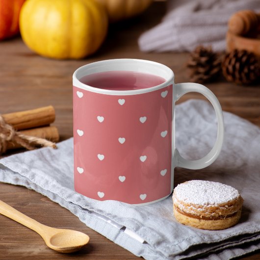 Mug Mignonne Saint Valentin Coeurs roses Dusty