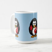 Mug Mignonne Saint Valentin Pingouin Drôle Drôle Carto (Devant gauche)