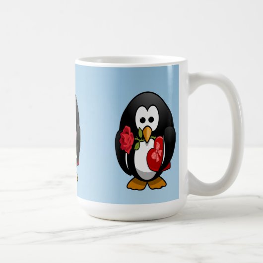 Mug Mignonne Saint Valentin Pingouin Drôle Drôle Carto (Droite)