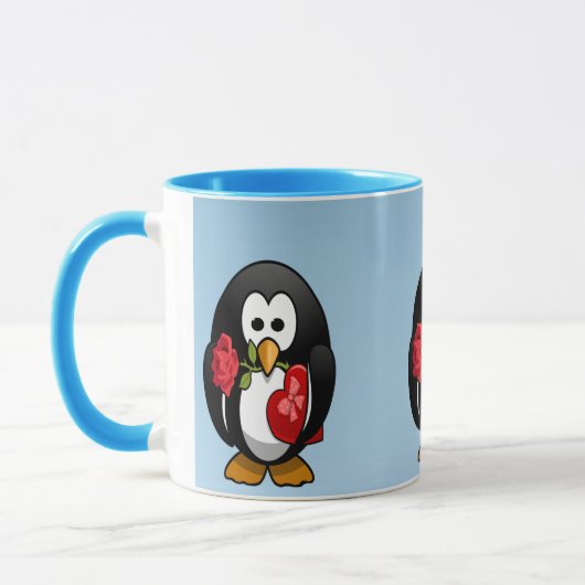 Mug Mignonne Saint Valentin Pingouin Drôle Drôle Carto (Gauche)