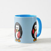 Mug Mignonne Saint Valentin Pingouin Drôle Drôle Carto (Devant droit)