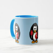 Mug Mignonne Saint Valentin Pingouin Drôle Drôle Carto (Devant gauche)