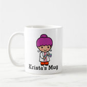 Mug Mignonne scientifique / Fille chimiste avec flacon (Gauche)