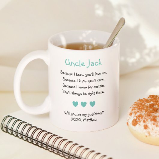 Mug Mignonne Serez-Vous Mon Parrain Poème Photo