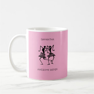 Mug Mignonne Silhouette Fête de Soeur Étonnante