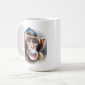 Mug Mignonne Singe soufflant des bulles de bulle de go (Devant gauche)