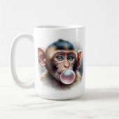 Mug Mignonne Singe soufflant des bulles de bulle de go (Gauche)