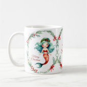 Mug Mignonne sirène de Noël (Gauche)