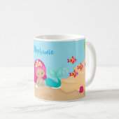 Mug Mignonne sirène fille personnalisée sous la mer (Devant droit)
