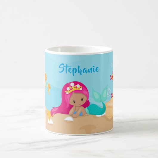 Mug Mignonne sirène fille personnalisée sous la mer (Centre)