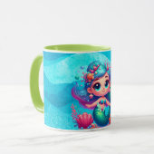 Mug Mignonne sirène sous-marine (Devant gauche)