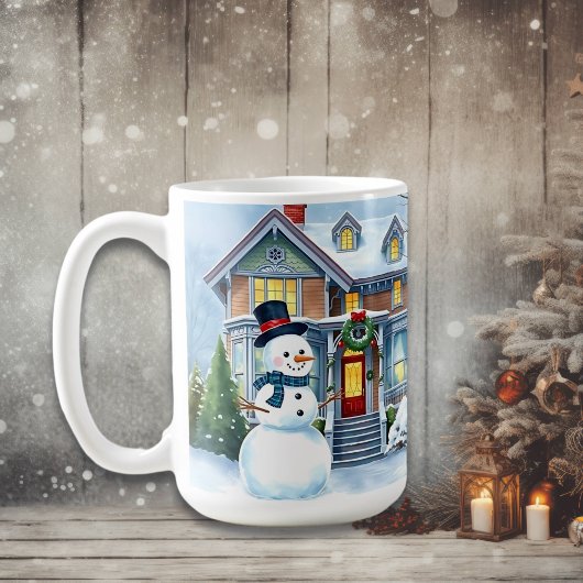 Mug Mignonne Snowman Whimsical dans le triage avant No